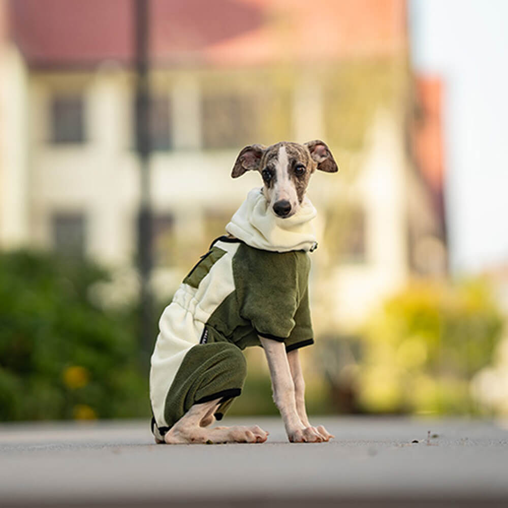 Avelena | Vollständiger Schutz Polar Fleece Hund Overall mit abnehmbarem Kragen
