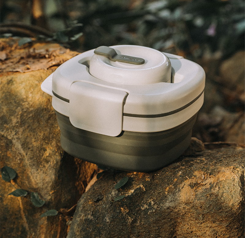 Avelena | Tragbares Silikon-All-in-One Campingtischgeschirr-Set