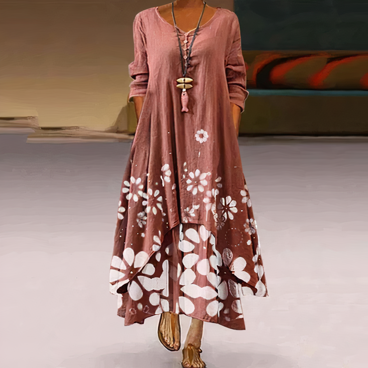 Avelena | Elegante katoenen Jurk