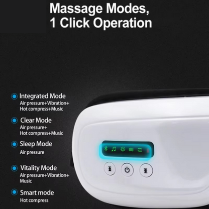 Avelena | beheizter Luftdruck-Augenmassagegerät mit Vibration, Bluetooth-Musik und Wärmekompresse
