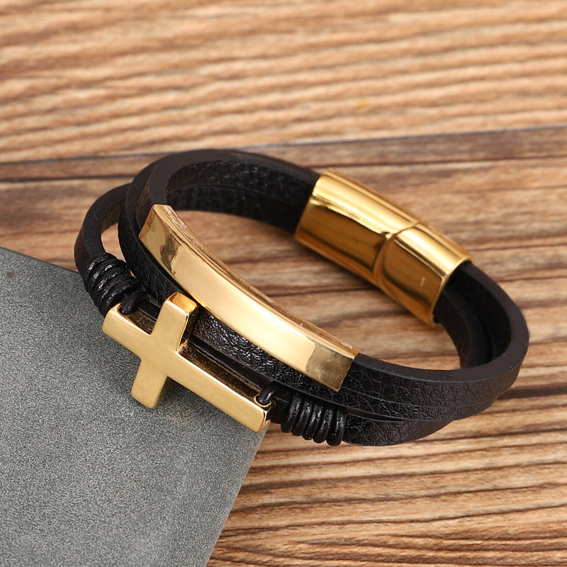 Avelena | Geflochtener Mehrschichtiger Lederarmband