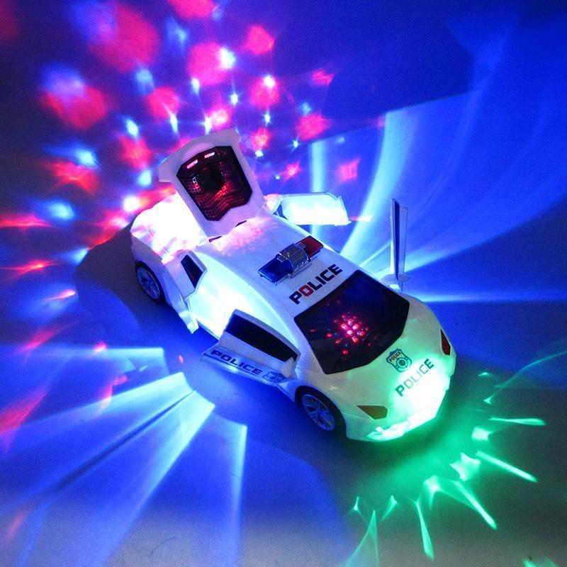 Avelena | 360 Grad Rotationsrad Musikernde Led-Beleuchtung Elektronisches Polizeiauto