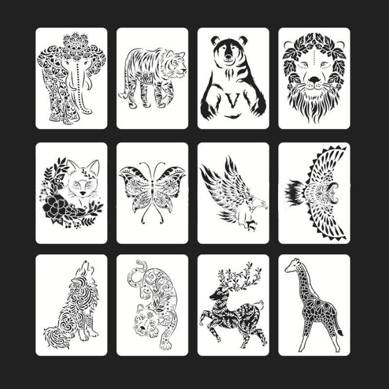 Avelena | Fast Draw Schablonenkunst Vorlagen - 12 Blätter/Set