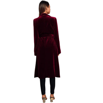 Avelena | Luxus Extra Lange Samtjacke mit Tasche