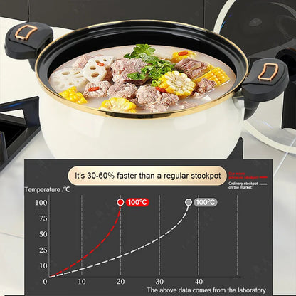 Avelena | Doppelgriff 7L Emaille Mikro-Druckkochtopf