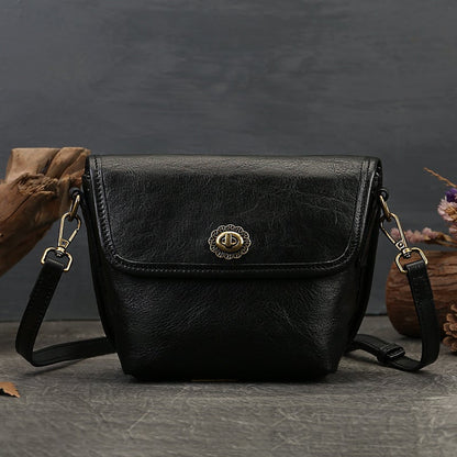 Avelena | Retro Einfarbige Leder Umhängetasche