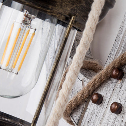 Avelena | Vintage Anker LED Wandleuchte - Industrie Metall & Holz für Esszimmer/Wohnzimmer