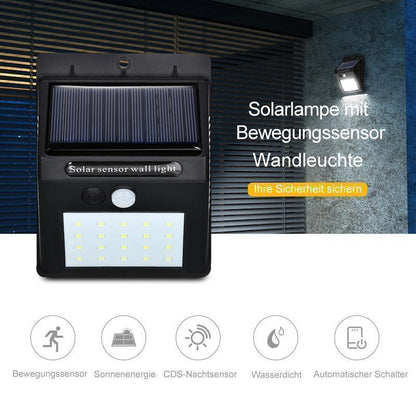 Avelena | 20 LED Solarlampen Außen, Superhelle Wandleuchte mit Bewegungssensor