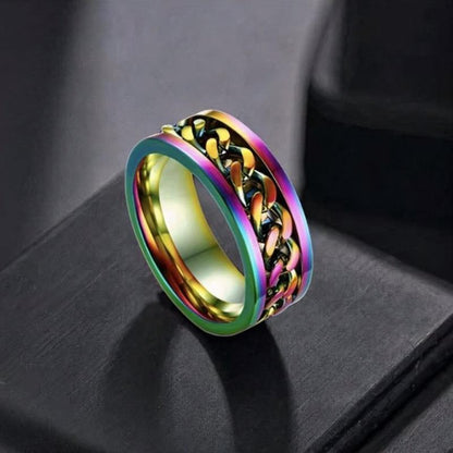 Avelena | Drehbarer Kettenring aus Titanstahl für Herren