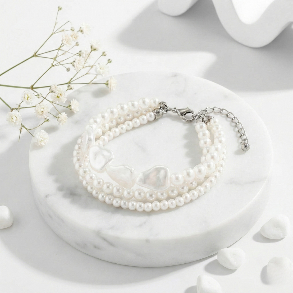 Damen Armband-Set mit Gliederdesign & Schlangenarmband in Goldoptik | Shop Nory