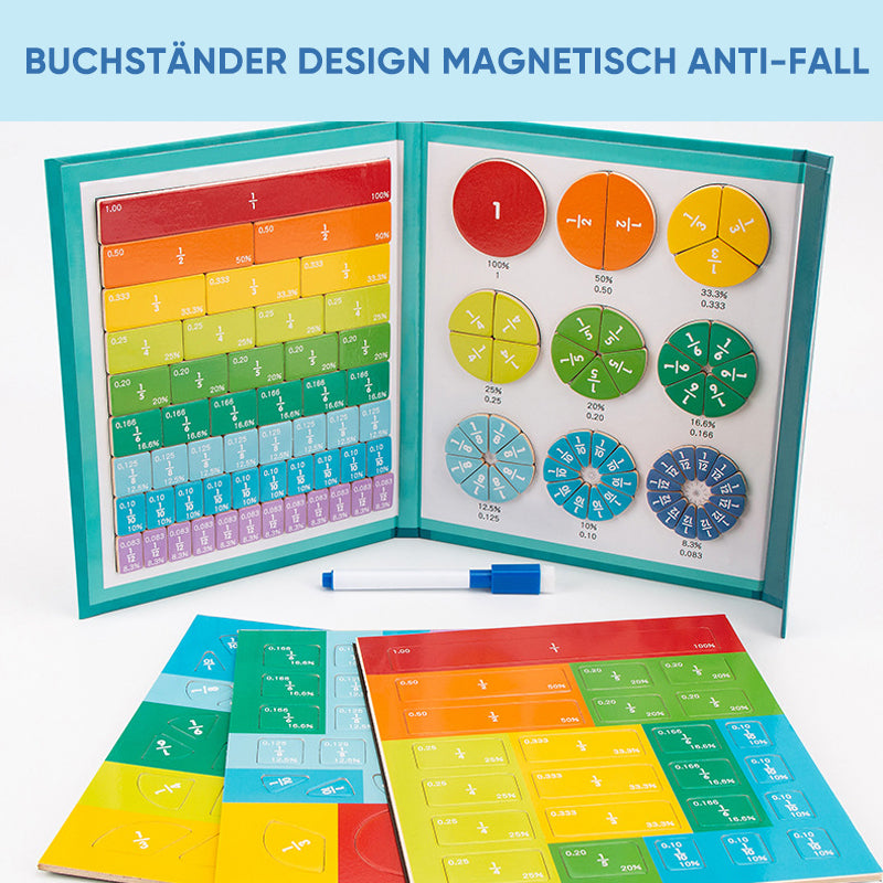 Avelena | Magnetisches Buch-Bruchteil-Puzzle für Kinder - Spielend Bruchrechnen lernen