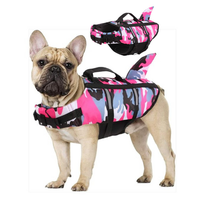 Avelena | Frenchie Shark Weste Schwimmweste Mit Sicherheitsrettungsgriff