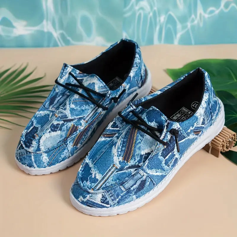 Denim Print Canvas Schuhe