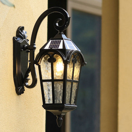 Avelena | Solar Waterproof Outdoor Wall Light | Vintage Design mit Fernbedienung für Veranda, Terrasse & Garten Verwendung