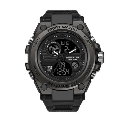 Avelena | Sportliche Dual-Display Mode Multifunktionale wasserdichte leuchtende Herrenarmbanduhr