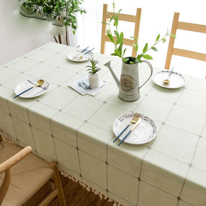 Avelena | Wasserdicht Ölbeständig Rechteckige Tischdecke Baumwolle Leinen Faltenresistente Tischdecke für Küche Esszimmer Buffet Party