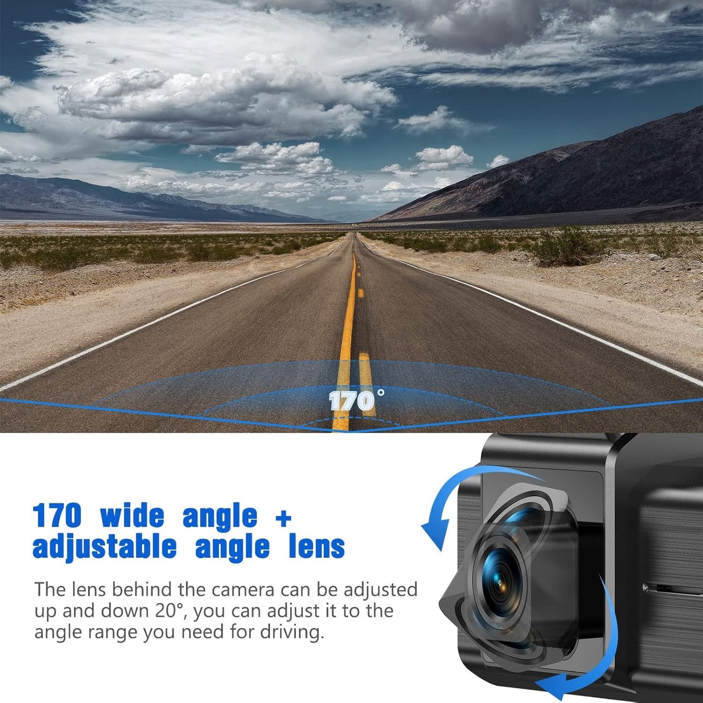 Avelena | 2K Front Dash Cam Mit Eingebautem Wifi - Qhd 1440P Mit Super Nachmodus, G-Sensor, 24-Stunden Parkmodus, 170° Weitwinkel, Loop-Aufnahme