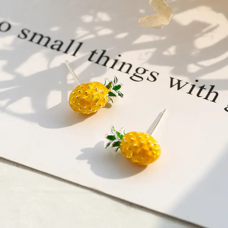 Avelena | Ananas Stecker Ohrringe - Süßer Stil
