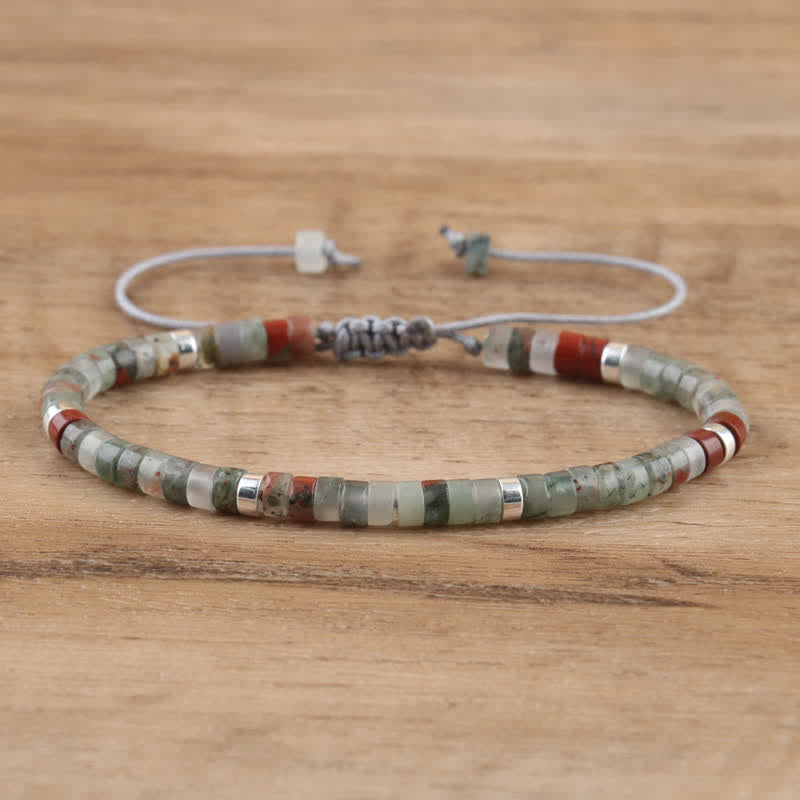 Avelena | Geflochtenes Armband mit 2,4 Mm Natursteinrollen Seraphina