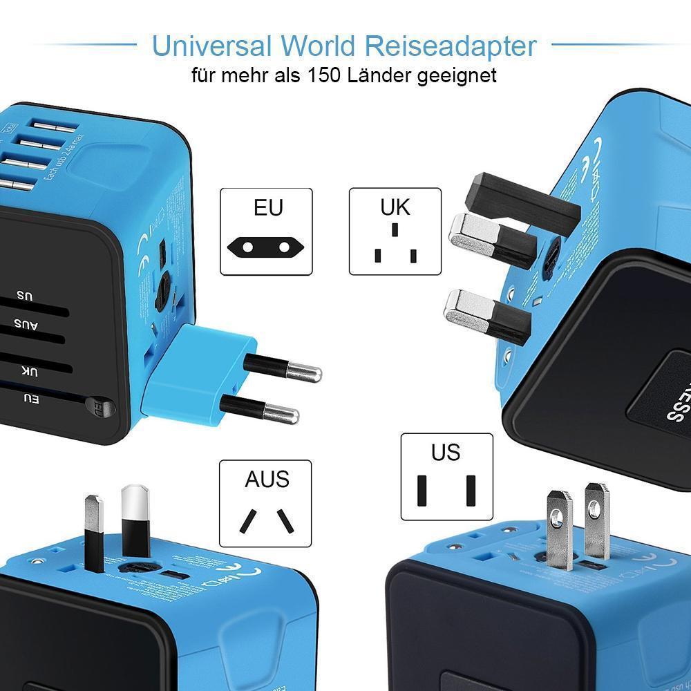 Avelena | Bequee Universal World Plug Reiseadapter, blau