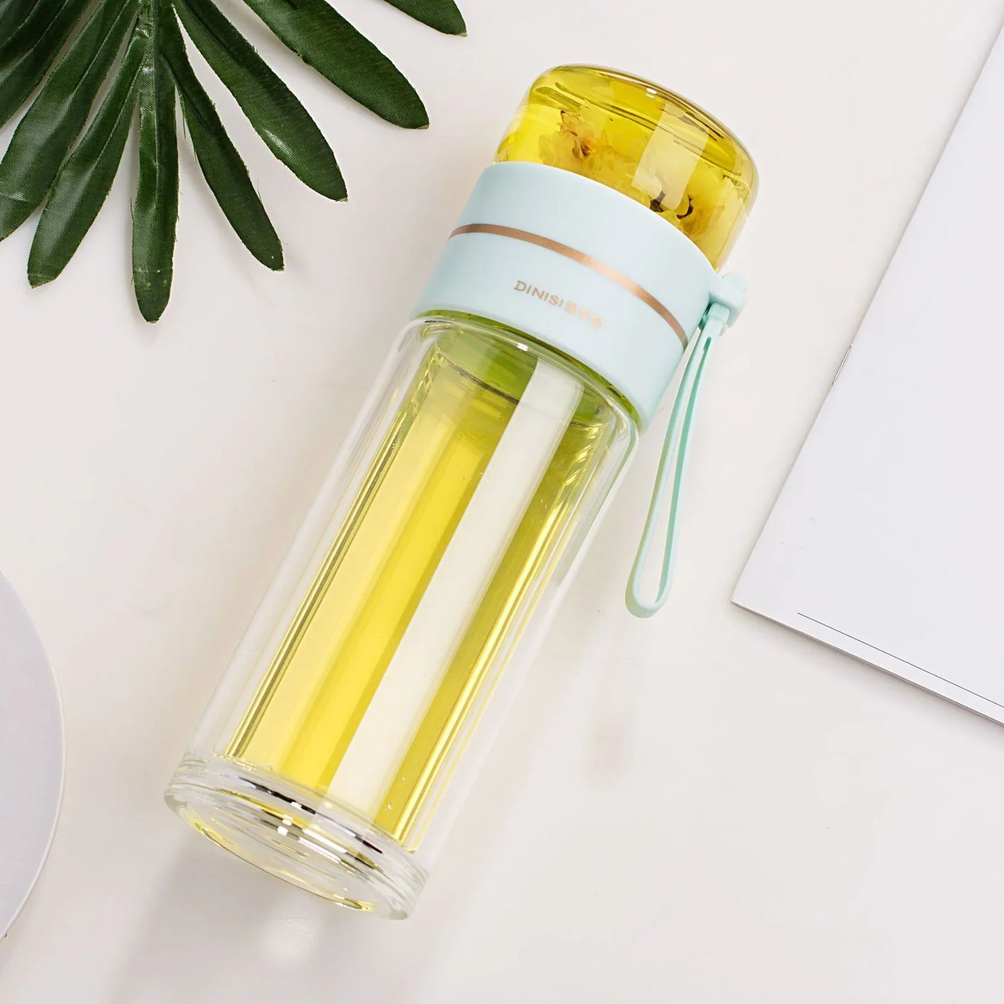 Avelena | Doppelwandige Glasflasche Mit Teesieb Und Infuser
