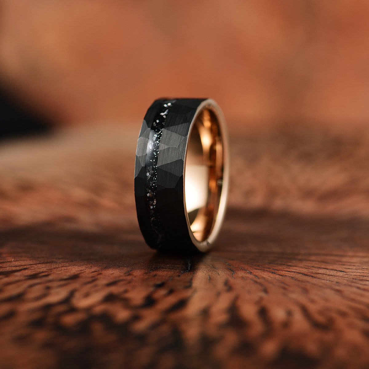Avelena | 8Mm Schwarze Turmalin Wolframkarbid Ring