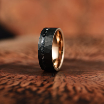 Avelena | 8Mm Schwarze Turmalin Wolframkarbid Ring