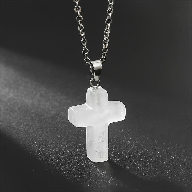 Avelena | Natürliche Edelsteine Kreuz Halskette Eine Spirituelle Schmuckerfahrung