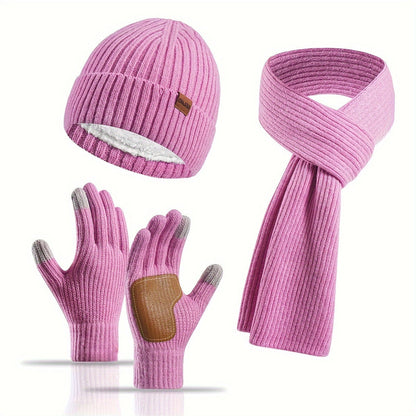 Avelena | Winter Komfort Set – Strickmütze, Schal und Handschuhe für Unisex