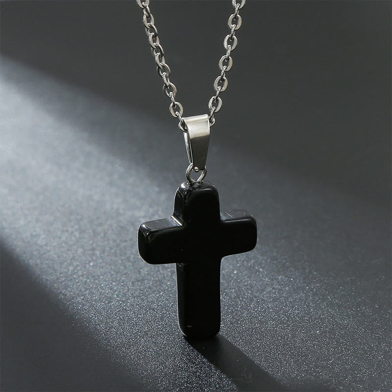 Avelena | Natürliche Edelsteine Kreuz Halskette Eine Spirituelle Schmuckerfahrung