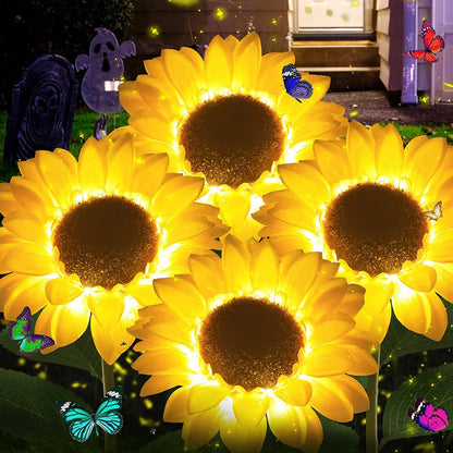 Avelena | Solhage Licht, Neueste Version Girlande Lilie Sonnenblume Licht Außenbetrieb Stake Dekorative Lichte Für Gärten, Gehwege, Patio, Vorhagen Außen Dekoration