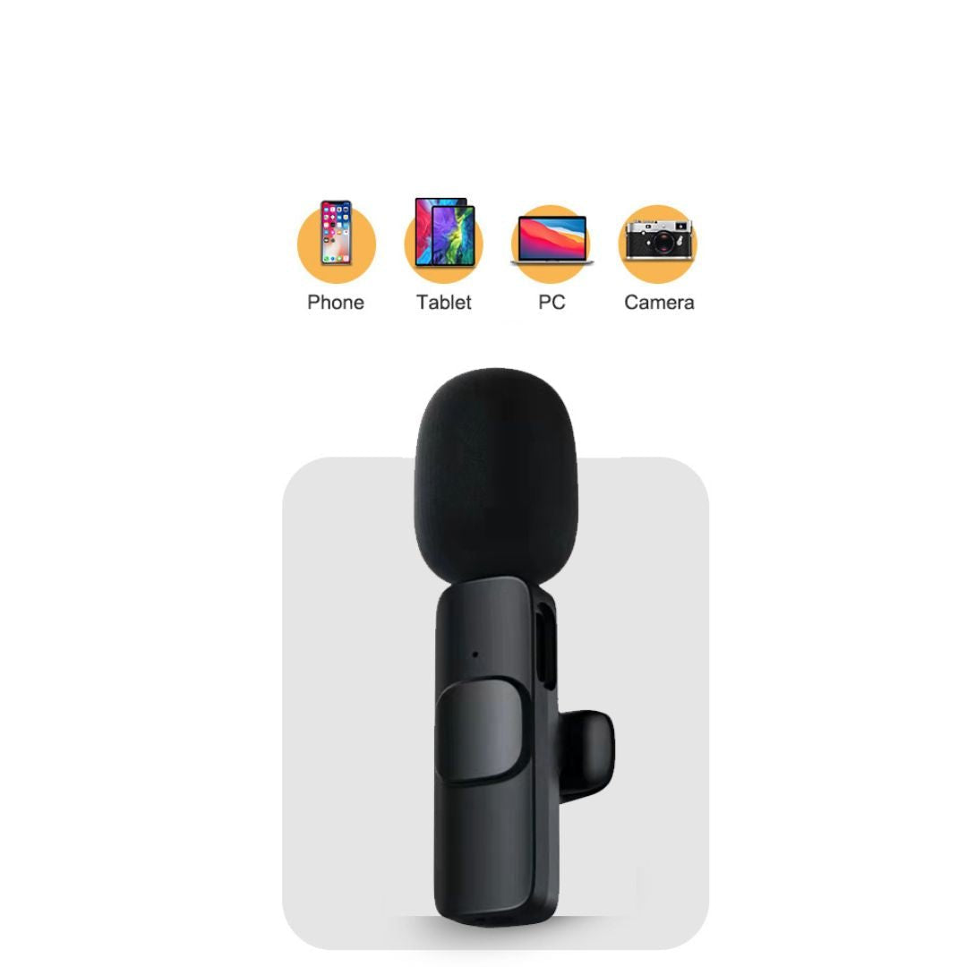 Avelena | Kabelloses Mini-Mikrofon für Smartphone – Lavalier-Mikrofon mit Rauschunterdrückung & 10h Akku