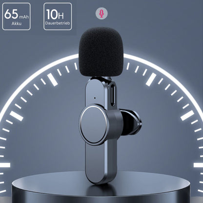 Avelena | Kabelloses Mini-Mikrofon für Smartphone – Lavalier-Mikrofon mit Rauschunterdrückung & 10h Akku