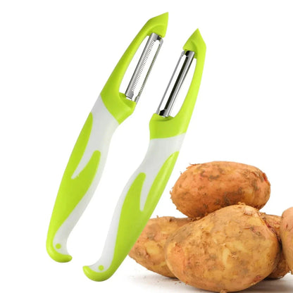 Avelena | 2-teiliges Ultra-scharfes Edelstahl-Klingen Obst- und Gemüse-Schäler-Set