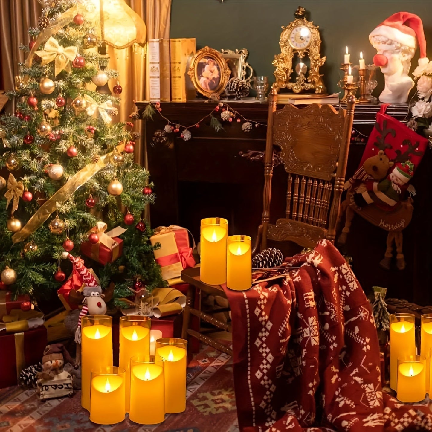 Avelena | CandleAura - LED Graue Kerzen mit realistischer Flamme