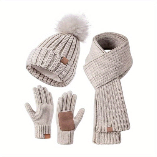 Avelena | WinterWarm 3-in-1 Set – Mütze, Schal und Touchscreen-Handschuhe