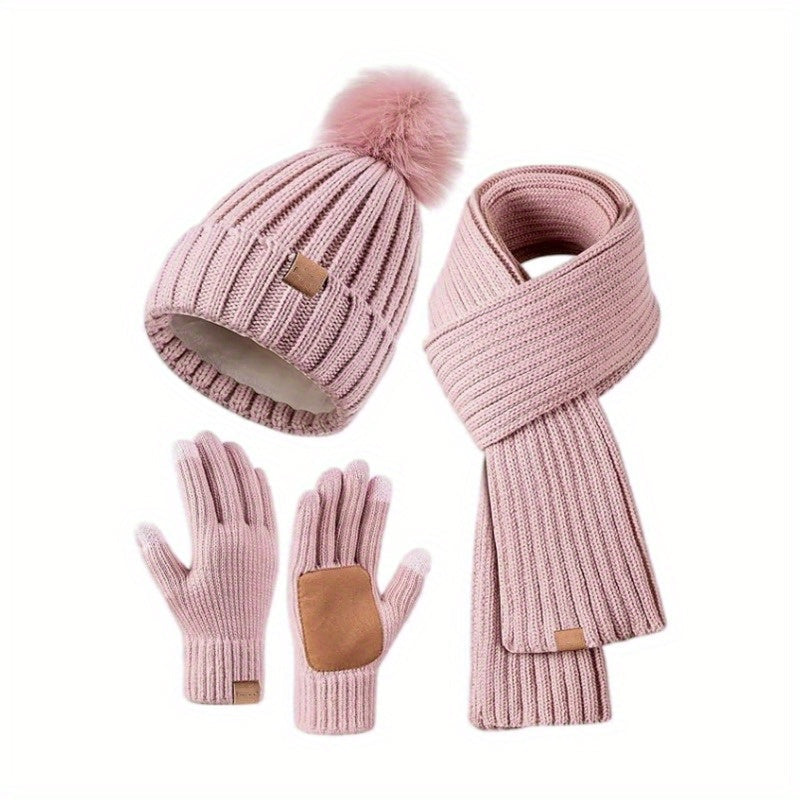 Avelena | WinterWarm 3-in-1 Set – Mütze, Schal und Touchscreen-Handschuhe