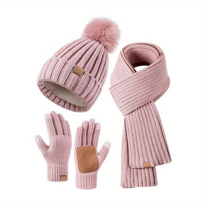 Avelena | WinterWarm 3-in-1 Set – Mütze, Schal und Touchscreen-Handschuhe