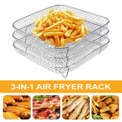 Avelena | 3-Tier Edelstahl Air Fryer Rack Universelles Stapelbares Zubehör