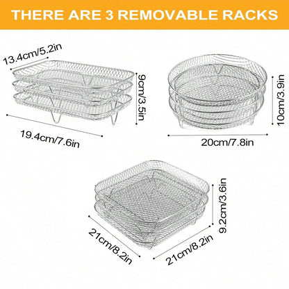 Avelena | 3-Tier Edelstahl Air Fryer Rack Universelles Stapelbares Zubehör