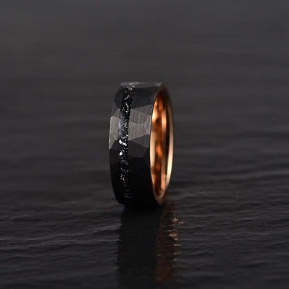Avelena | 8Mm Schwarze Turmalin Wolframkarbid Ring Ares