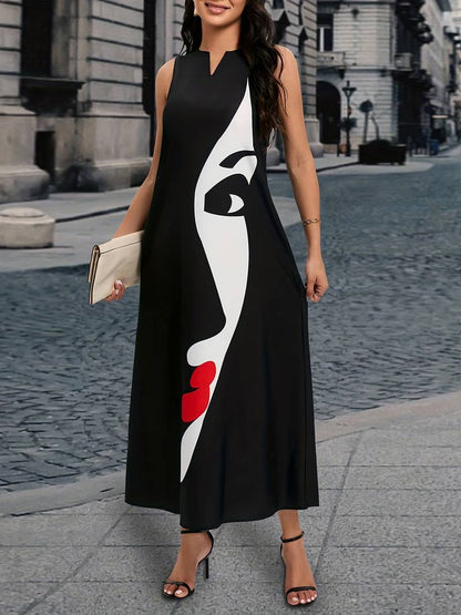 Avelena | Kleid mit Gesichtsaufdruck