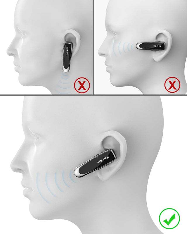Avelena | Bluetooth Ohrstöpsel V5.0 Drahtloses Headset Mit Mikrofon, 24 Stunden Sprechzeit