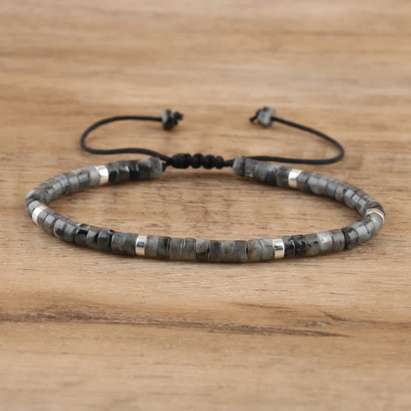 Avelena | Geflochtenes Armband mit 2,4 Mm Natursteinrollen Seraphina