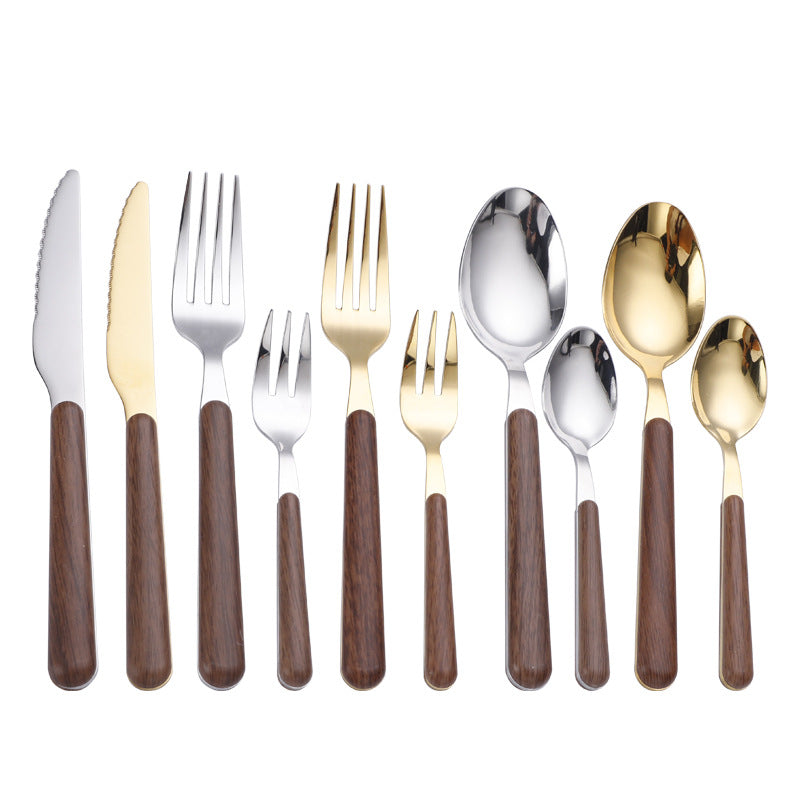 Avelena | Edelstahl Holzgriff Besteckset