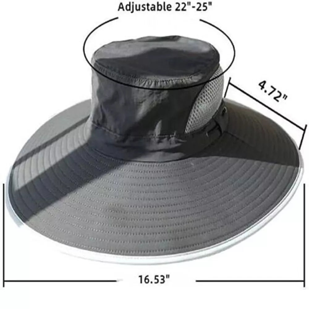 Avelena | Breiter Rand Solar Ventilator Outdoor Bucket Hat Solar & USB Aufladung