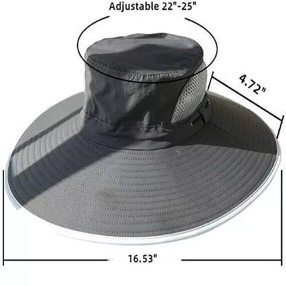 Avelena | Breiter Rand Solar Ventilator Outdoor Bucket Hat Solar & USB Aufladung
