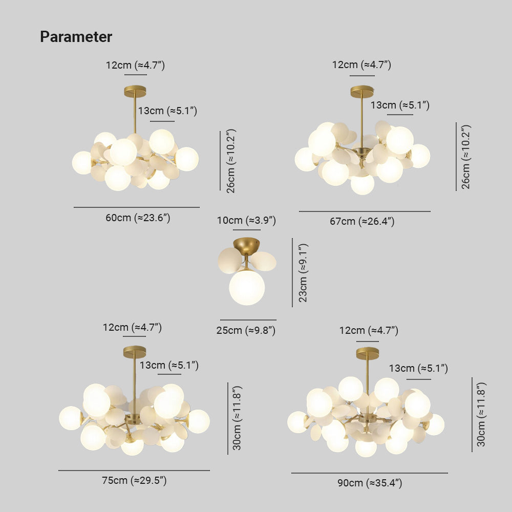 Avelena | Blumenzweig Kronleuchter Wohnzimmer