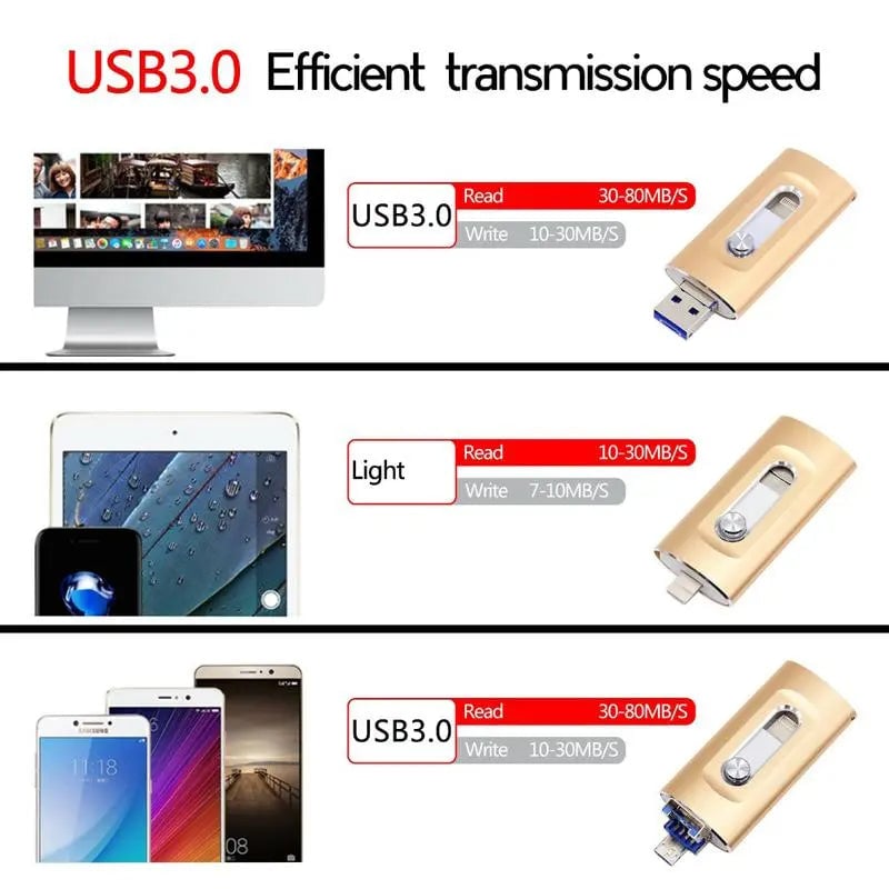 Avelena | 3-in-1 Hochleistungs-USB-Laufwerk mit Fingerabdrucksicherung