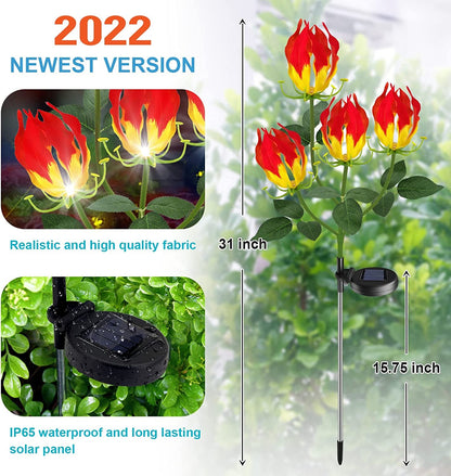 Avelena | Solhage Licht, Neueste Version Girlande Lilie Sonnenblume Licht Außenbetrieb Stake Dekorative Lichte Für Gärten, Gehwege, Patio, Vorhagen Außen Dekoration